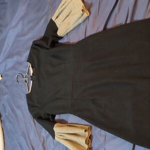 Knit Couture Dress with Bell Sleeve Accents